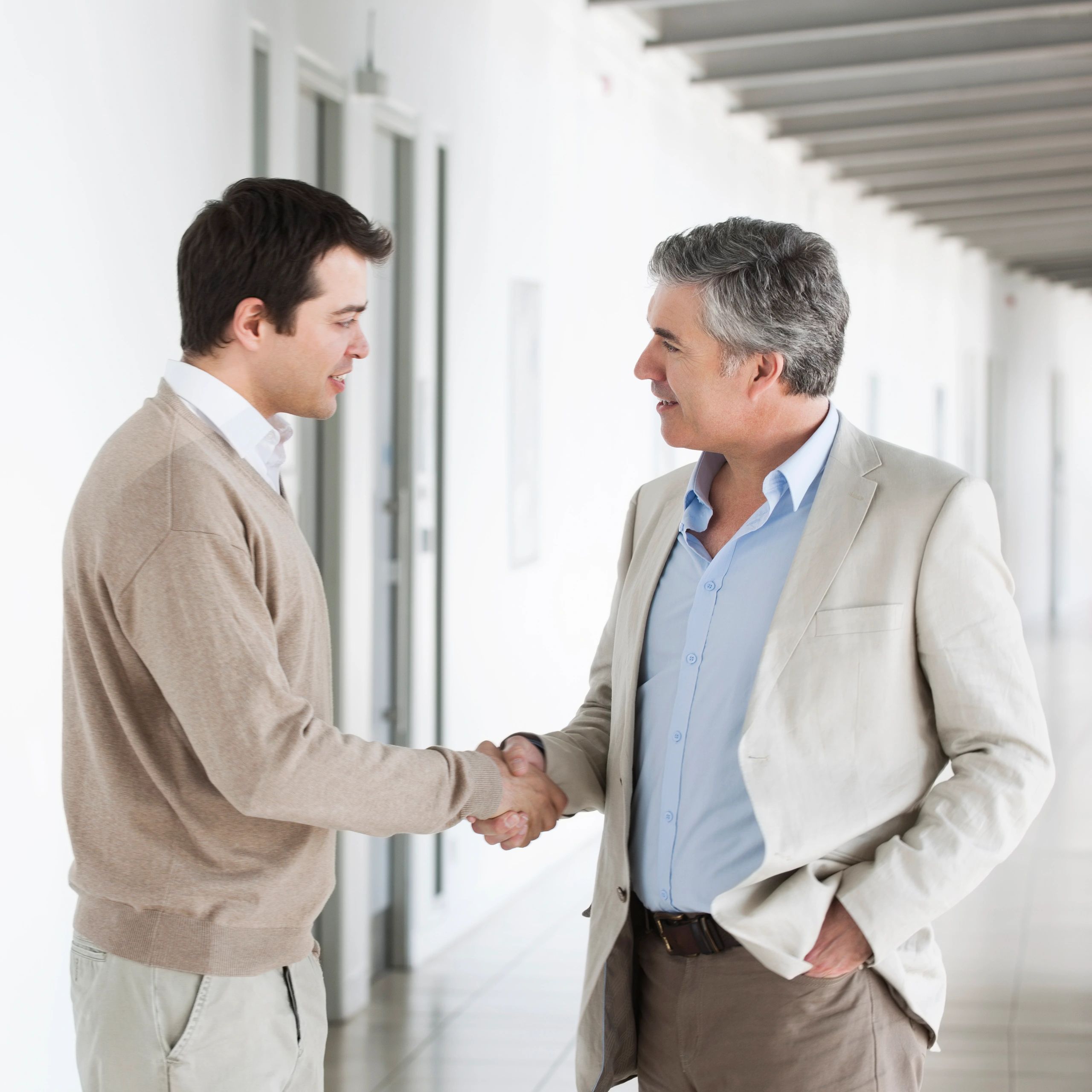 Customer and driver greeting