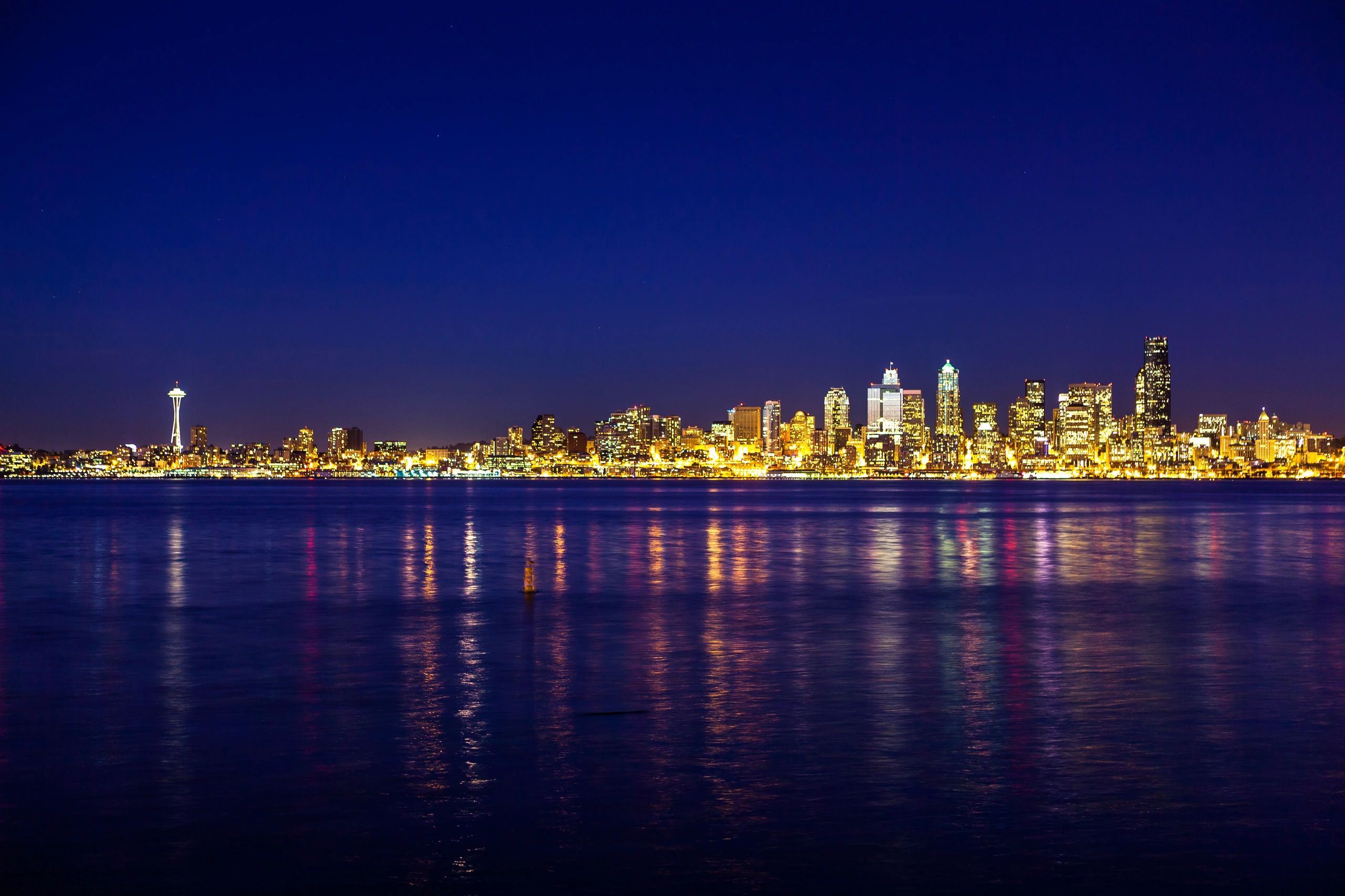 Seattle skyline at night